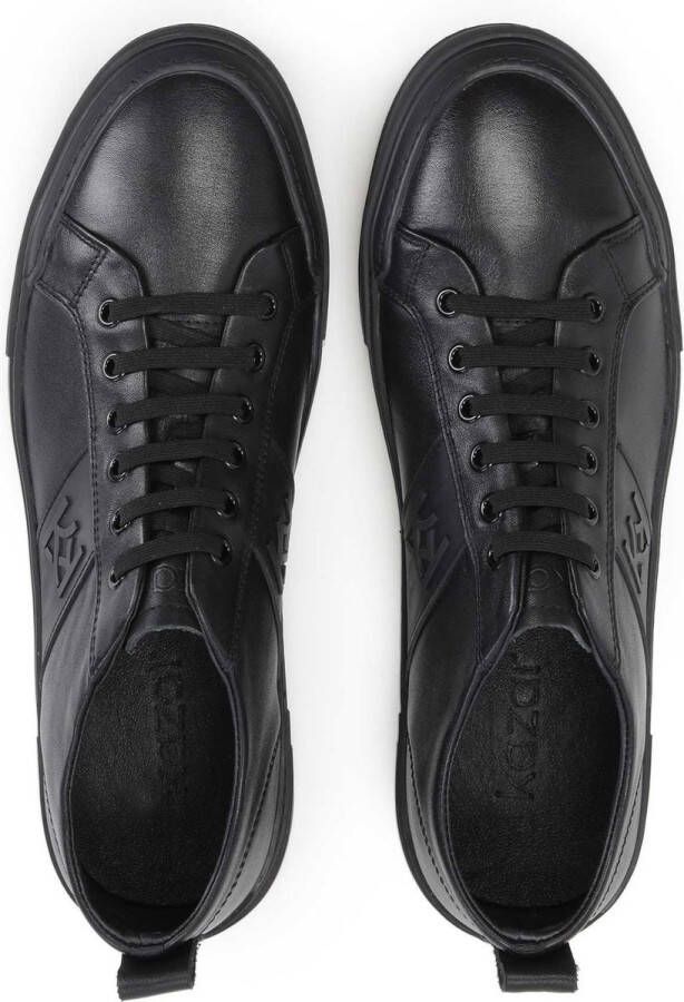 Kazar Heren sneakers van zwart leer in minimalistische stijl