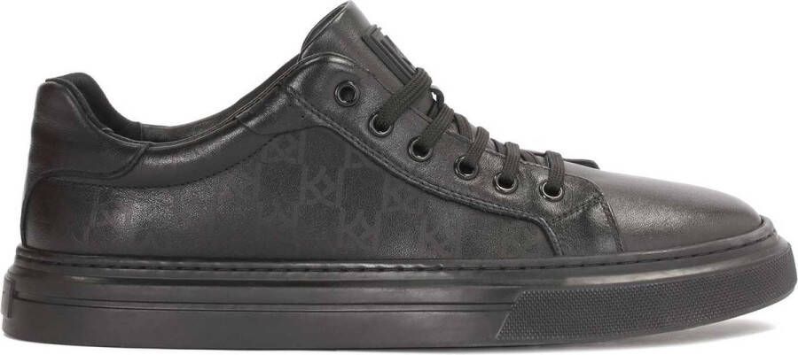 Kazar Heren sneakers van zwart leer met -monogrammen