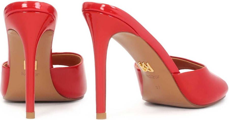 Kazar Lacquered red heeled mules