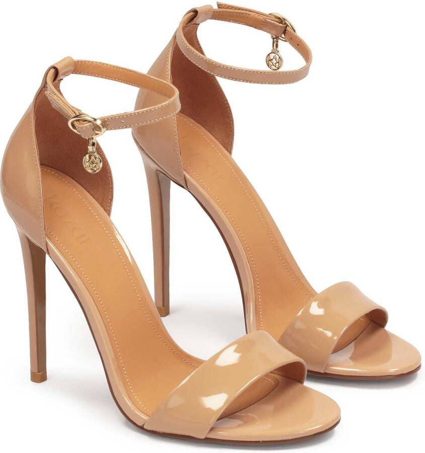 Kazar Lacquered sandals with covered heel