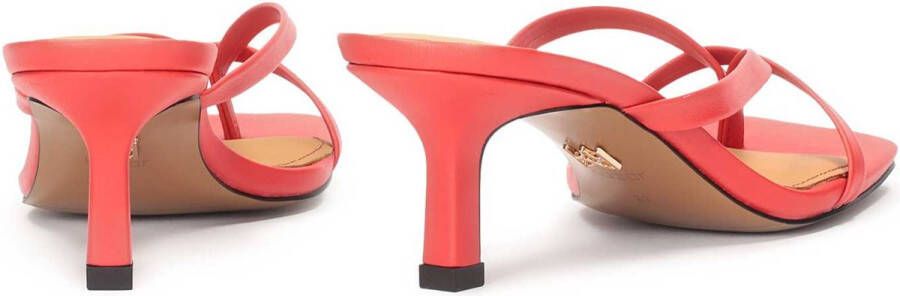 Kazar Ladies' red leather flip-flops on a heel