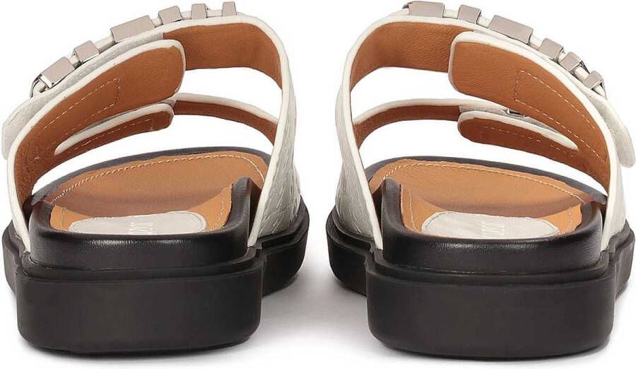 Kazar Leather flip-flops with velcro and embossing