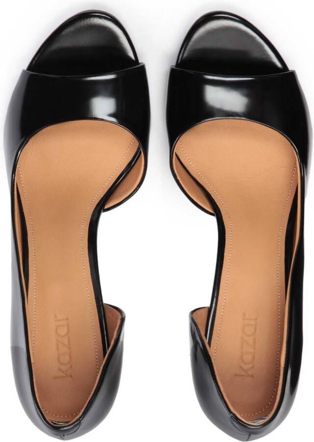 Kazar Leather peep toe pumps