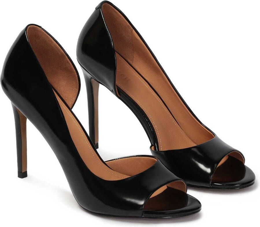 Kazar Leather peep toe pumps