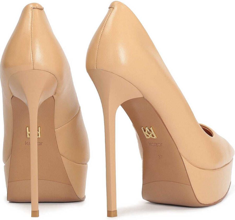 Kazar Leather pumps on a high heel and a platform