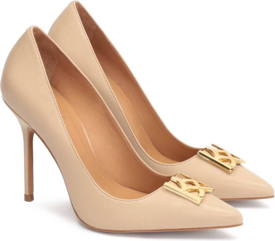 Kazar Leather pumps with metal embellishment