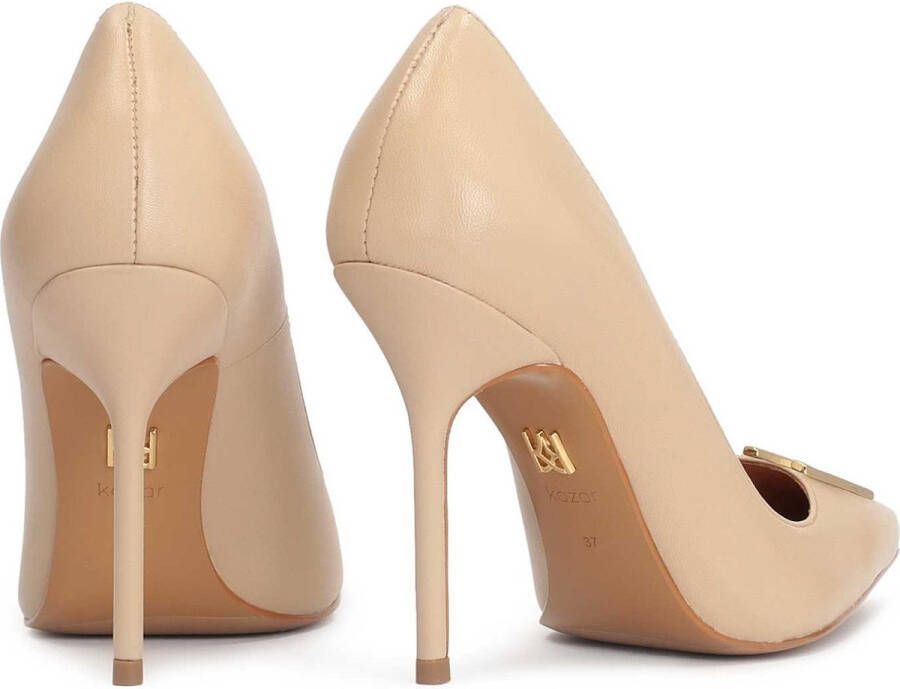 Kazar Leather pumps with metal embellishment