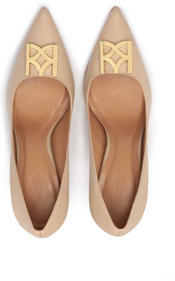 Kazar Leather pumps with metal embellishment