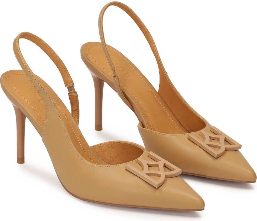 Kazar Leather pumps with open heel