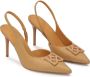 Kazar Leren pumps met open hiel Beige Dames - Thumbnail 4