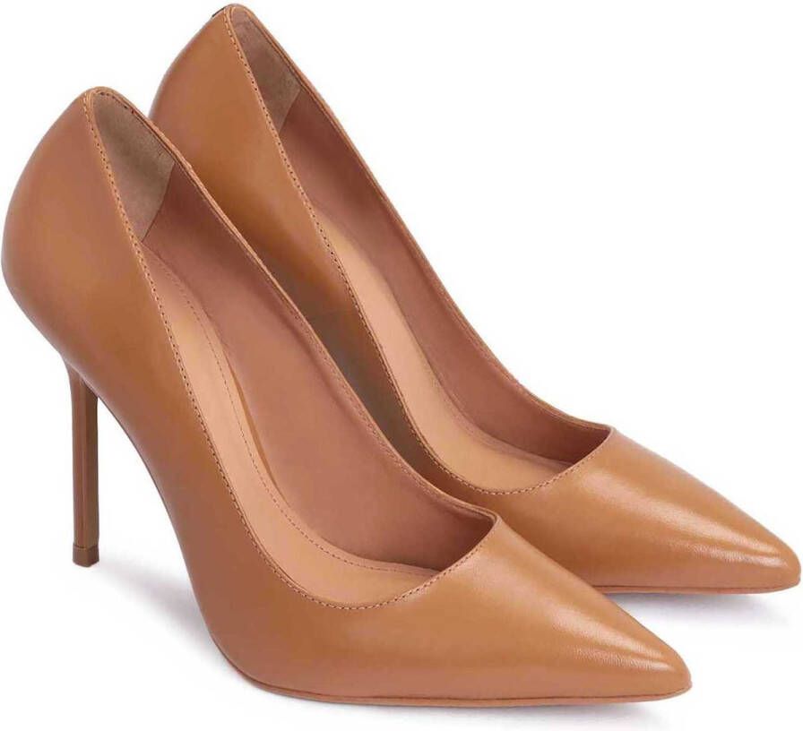 Kazar Lichtbruine lederen stiletto's op een slanke hak