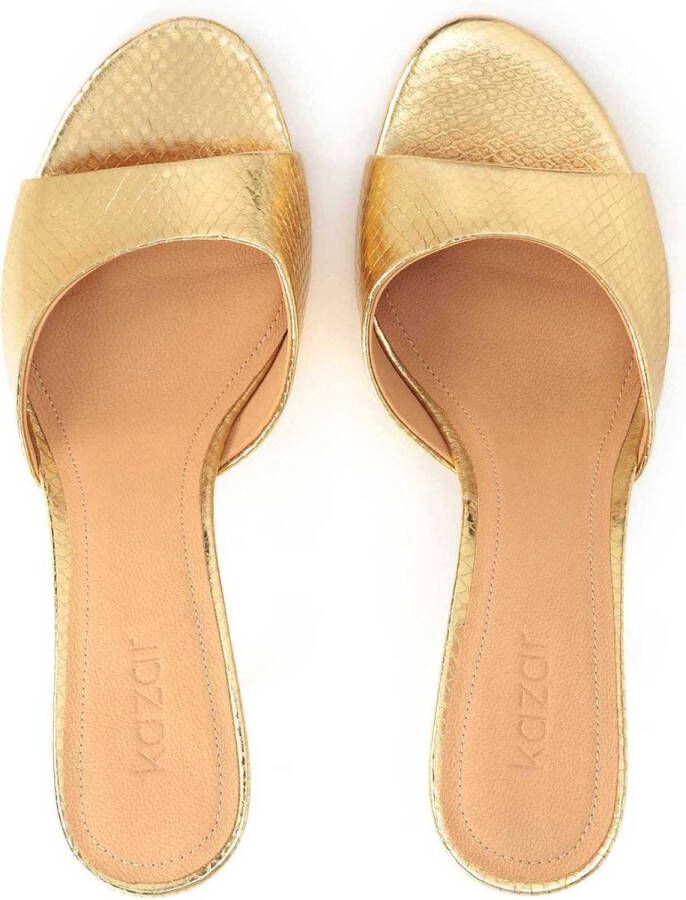Kazar Luxe gouden leren muiltjes voor dames