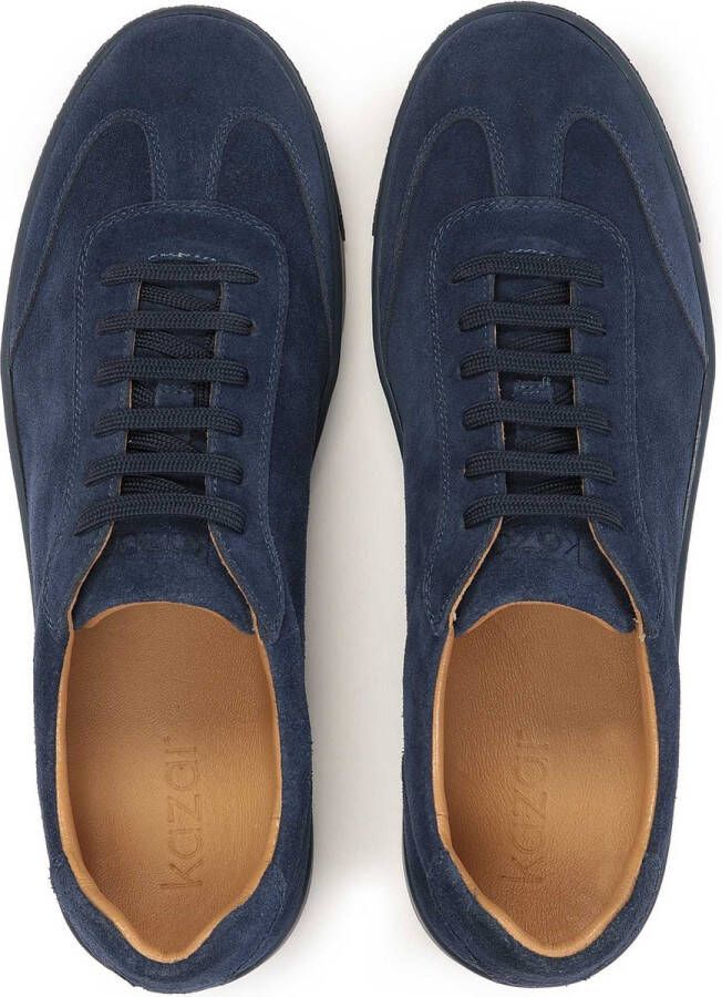Kazar Men's blue sneakers made of suede leather