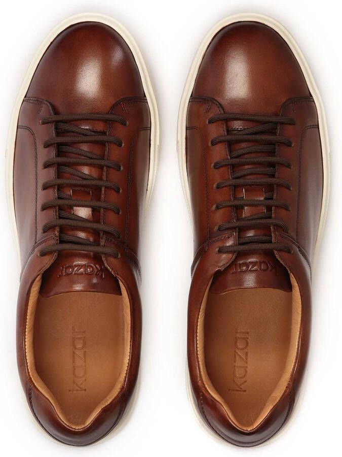 Kazar Men's brown sneakers on a white sole