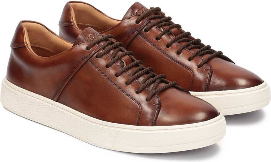 Kazar Men's brown sneakers on a white sole