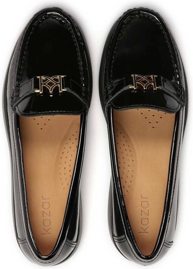 Kazar Patent leather flat shoes on an elevated sole