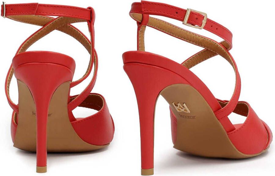 Kazar Red leather sandals with criss-cross straps