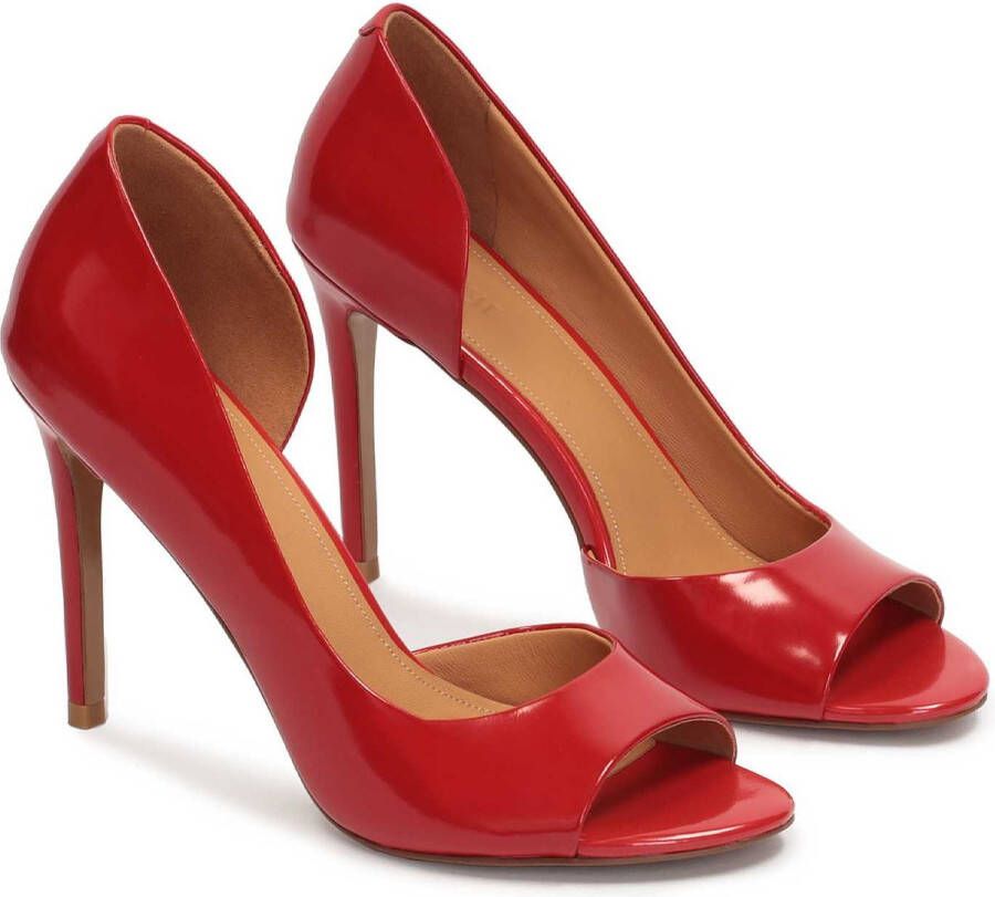 Kazar Red open-toe pumps