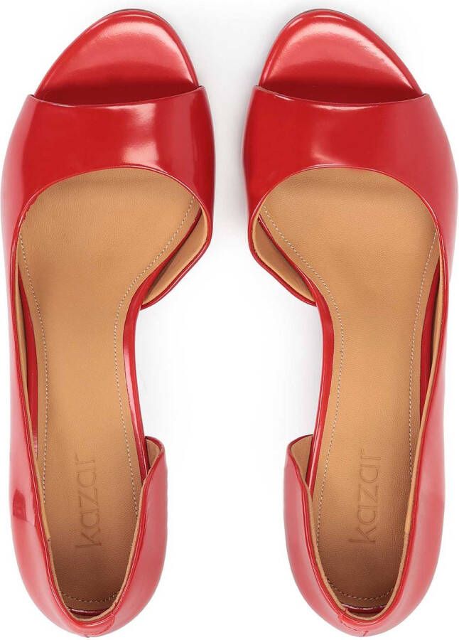 Kazar Red open-toe pumps