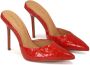 Kazar Red patent leather flip-flops with embossed kroko pattern - Thumbnail 2