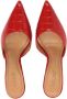 Kazar Red patent leather flip-flops with embossed kroko pattern - Thumbnail 4