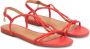 Kazar Rode sandalen op een platte zool met een overhang Red Dames - Thumbnail 4