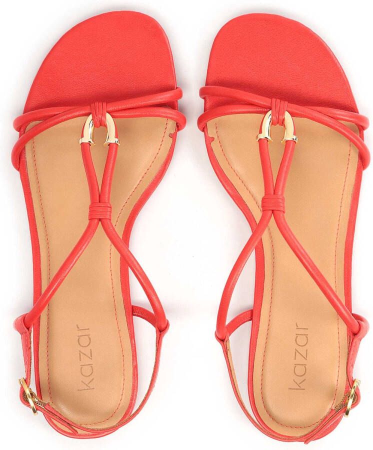 Kazar Red sandals on a flat sole with an overhang