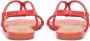 Kazar Rode sandalen op een platte zool met een overhang Red Dames - Thumbnail 7