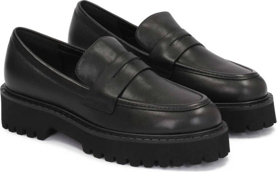 Kazar Slip on lederen casual schoenen op een dikke zool