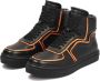 Kazar Studio Avant-gardistische zwarte sneakers voor heren met oranje inzetstukken - Thumbnail 4