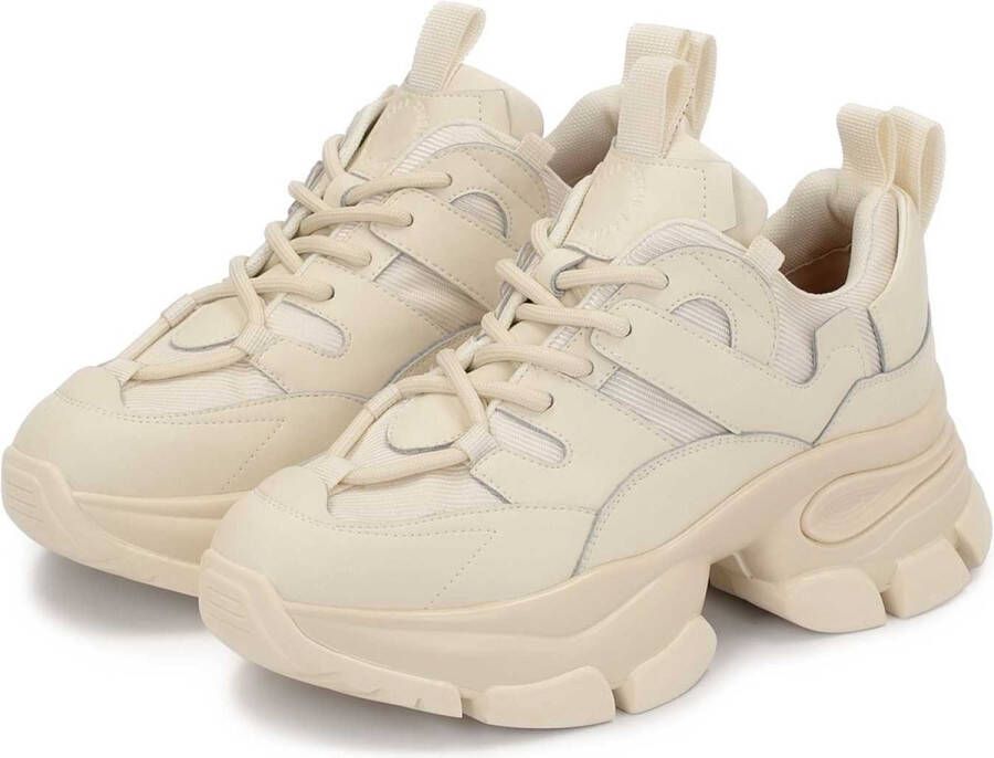 Kazar Studio Dames sneakers in gebroken wit