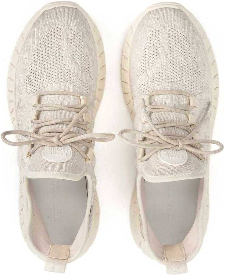 Kazar Studio Heren sneakers in licht beige stof