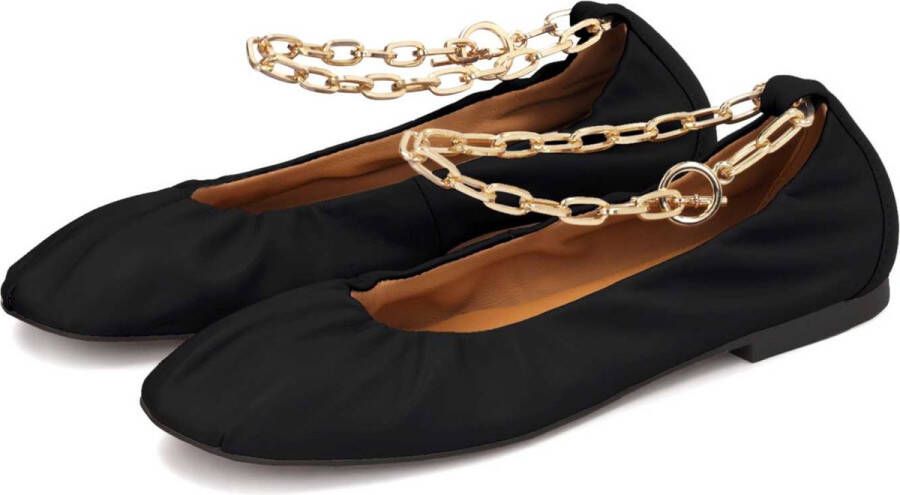 Kazar Studio Leather ballerinas with a chain strap