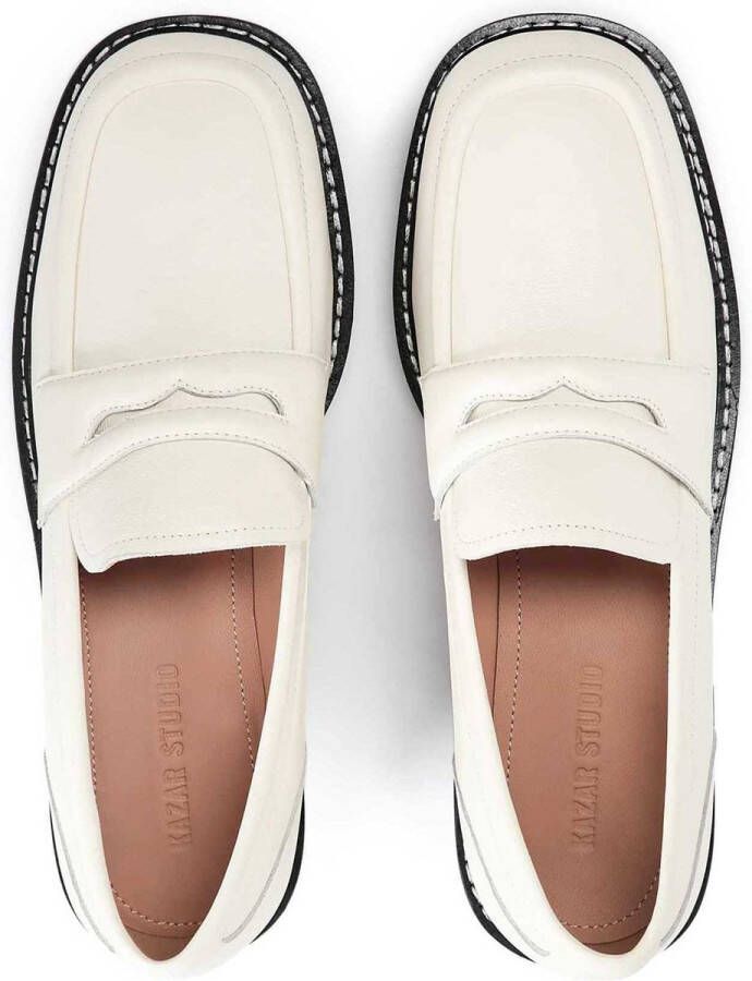 Kazar Studio Leren loafers in gebroken wit