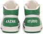 Kazar Studio White leather sneakers with green inserts - Thumbnail 3