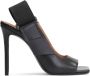 Kazar Studio Zwarte lederen sandalen op een hak met een vierkante teen - Thumbnail 4
