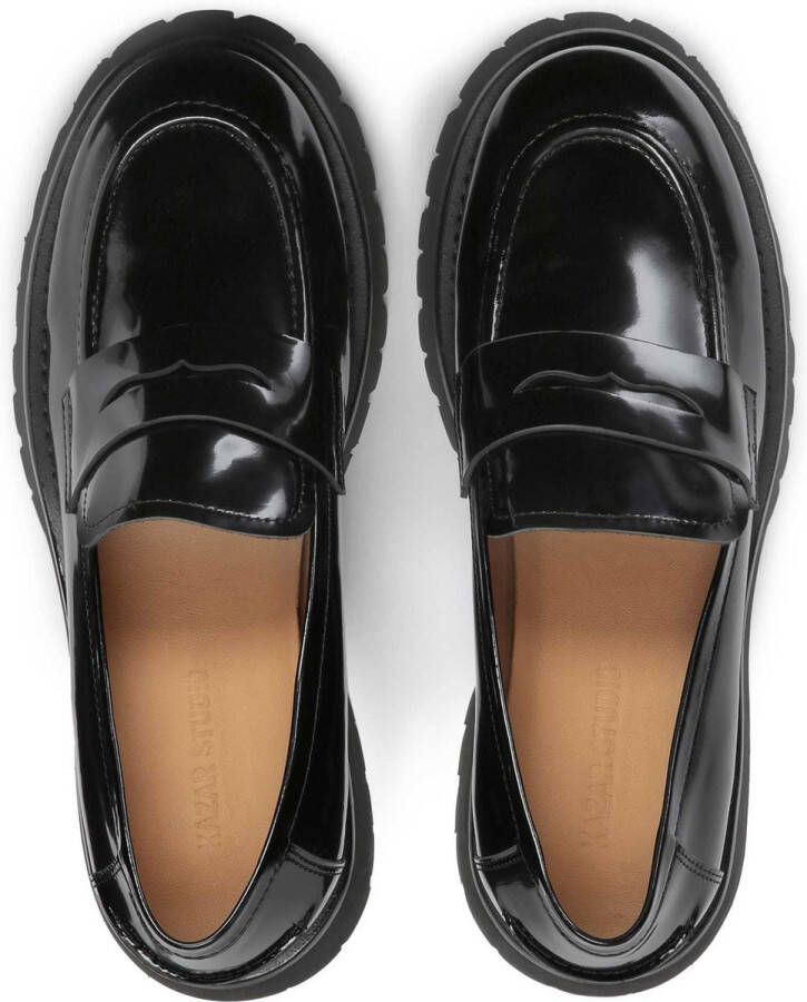 Kazar Studio Zwarte leren dames loafers