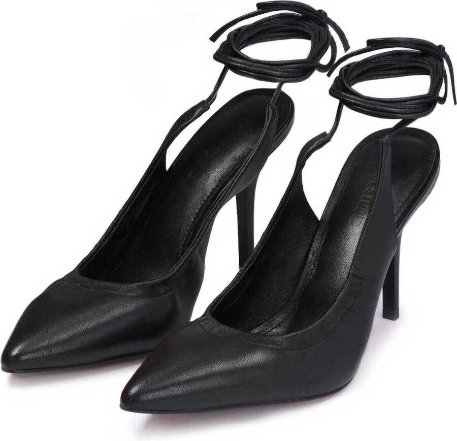 Kazar Studio Stilettos en cuir noir avec un talon non recouvert - Foto 4