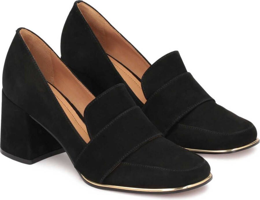 Kazar Suede lord pumps met metalen inzetstukken