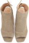 Kazar Suede peep toe booties met een open teen en hiel Beige Dames - Thumbnail 4