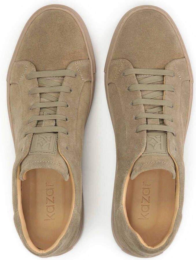 Kazar Taupe suede sneakers on a straight sole