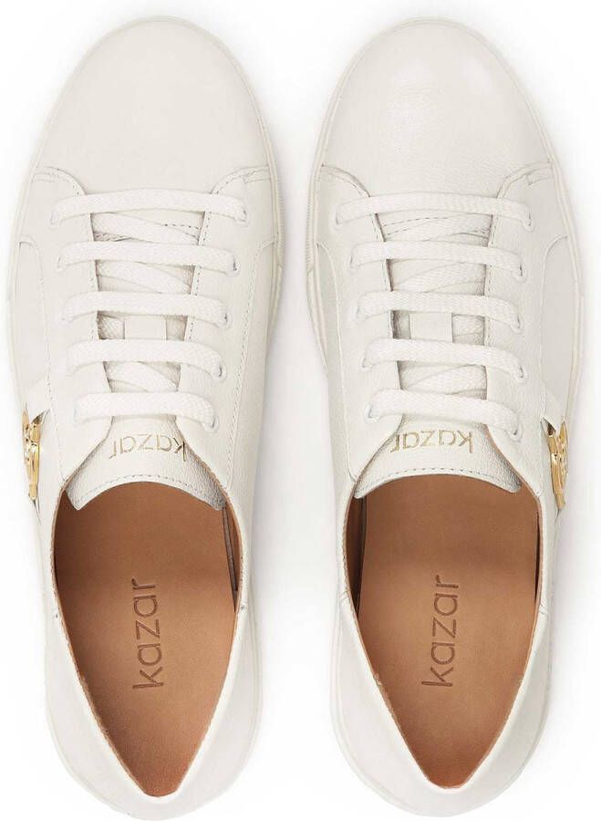 Kazar White leather sneakers decorated with a monogram