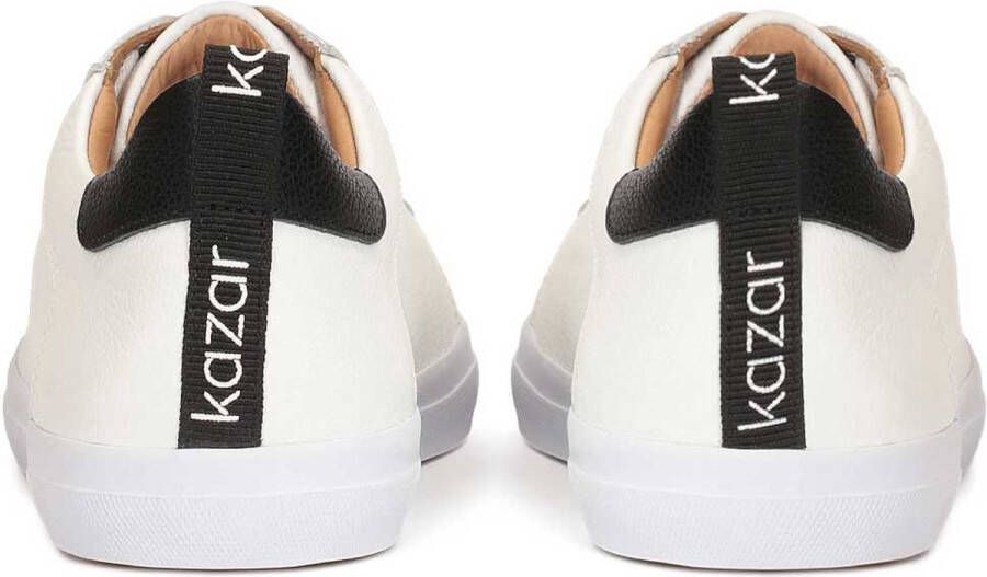 Kazar White leather sneakers with black logo tape