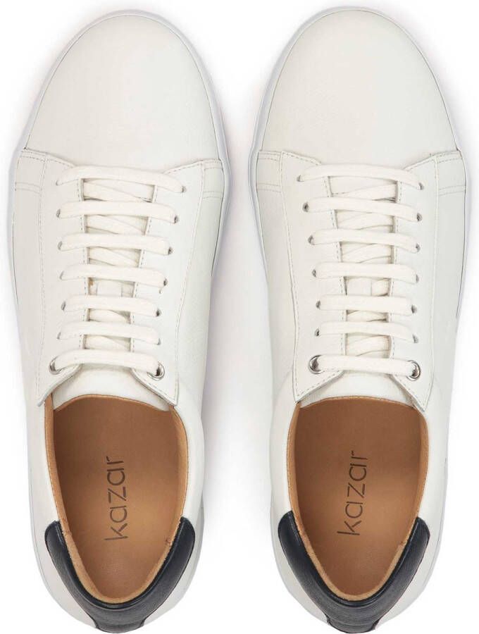 Kazar White leather sneakers with embossed monogram