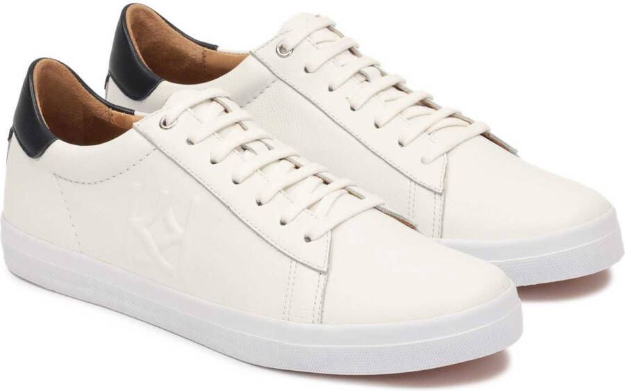 Kazar White leather sneakers with embossed monogram
