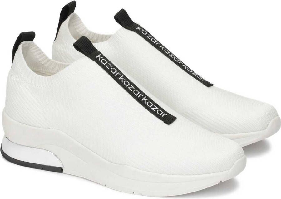 Kazar White slip-on sneakers in fabric