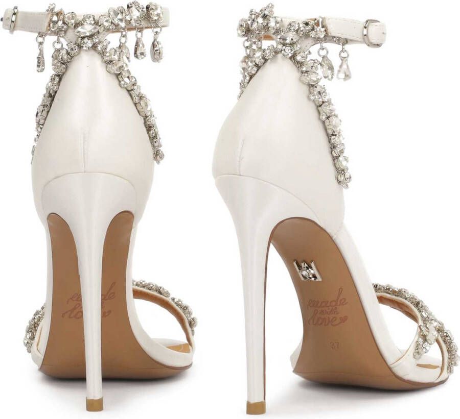 Kazar White wedding sandals decorated with zircons