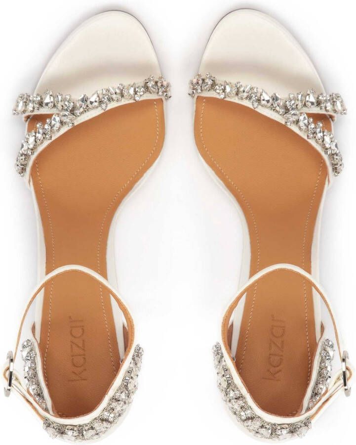 Kazar White wedding sandals decorated with zircons