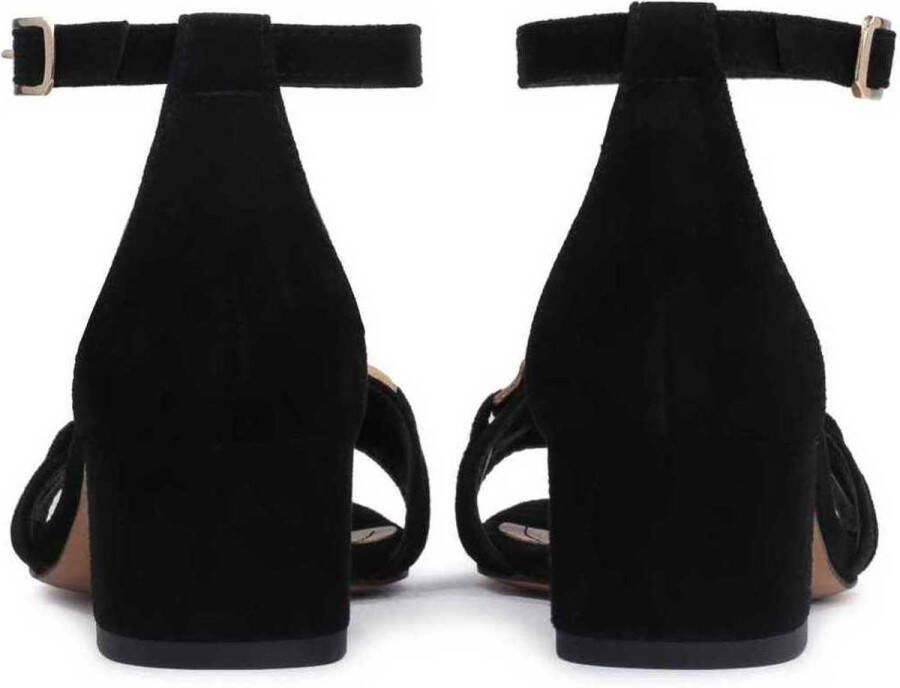 Kazar Zwart suède sandalen met futuristische hak