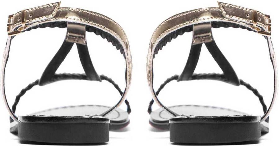 Kazar Zwarte en gouden sandalen voor dames